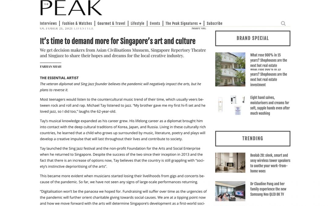 It’s Time To Demand More for Singapore’s Art and Culture by The Peak Magazine